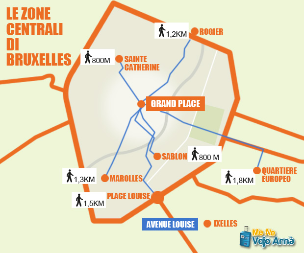 Mappa-Zone-centro-di-Bruxelles