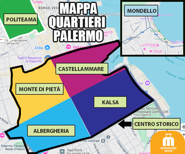 Mappa quartieri Palermo